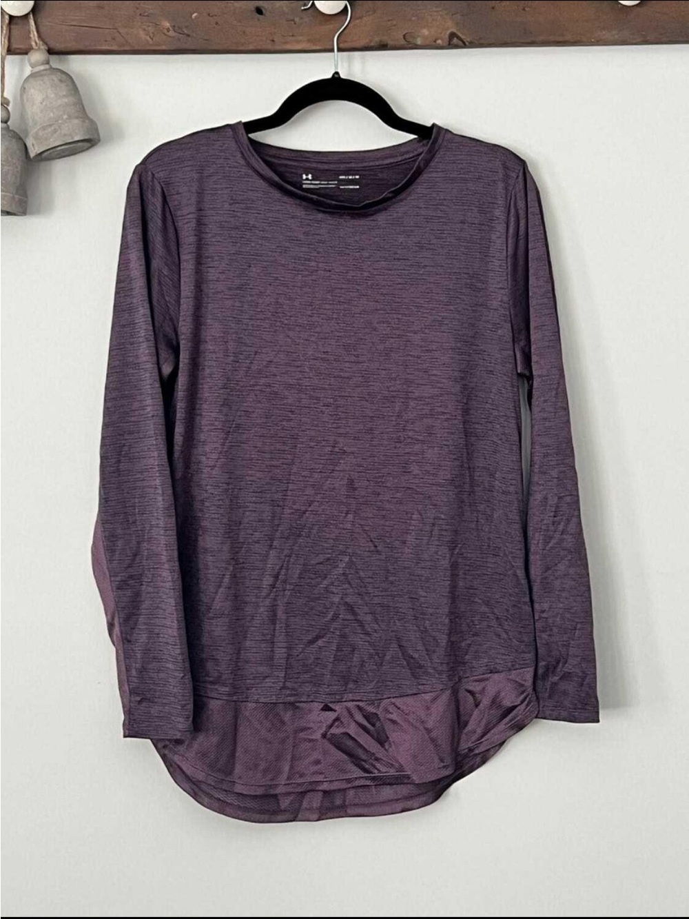 Under Armour Plum Heather Long Sleeve Crew Top